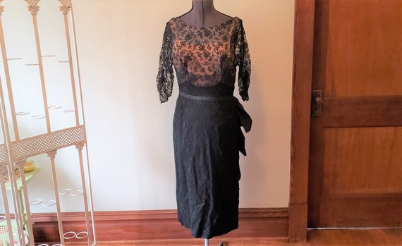 Mid century dress Peggy Hunt designer cocktail Nud