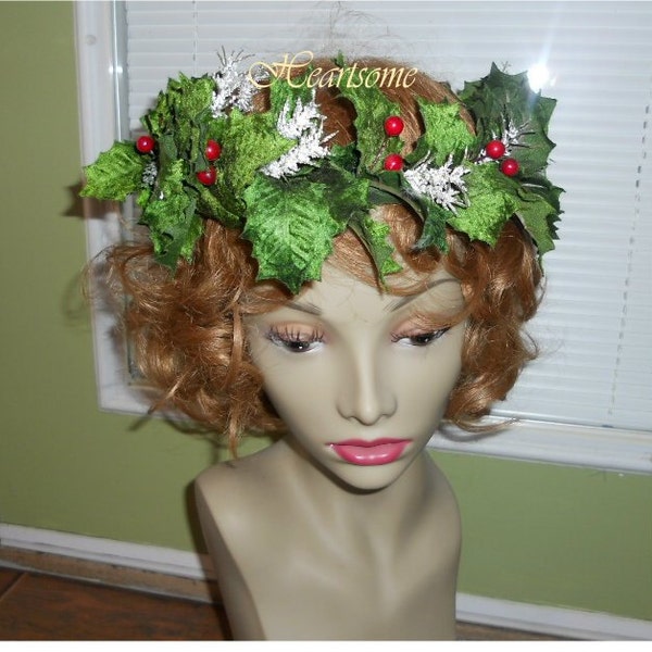 Head wreath Christmas Holly Lucia Festival Costume Old World Santa CLEARANCE