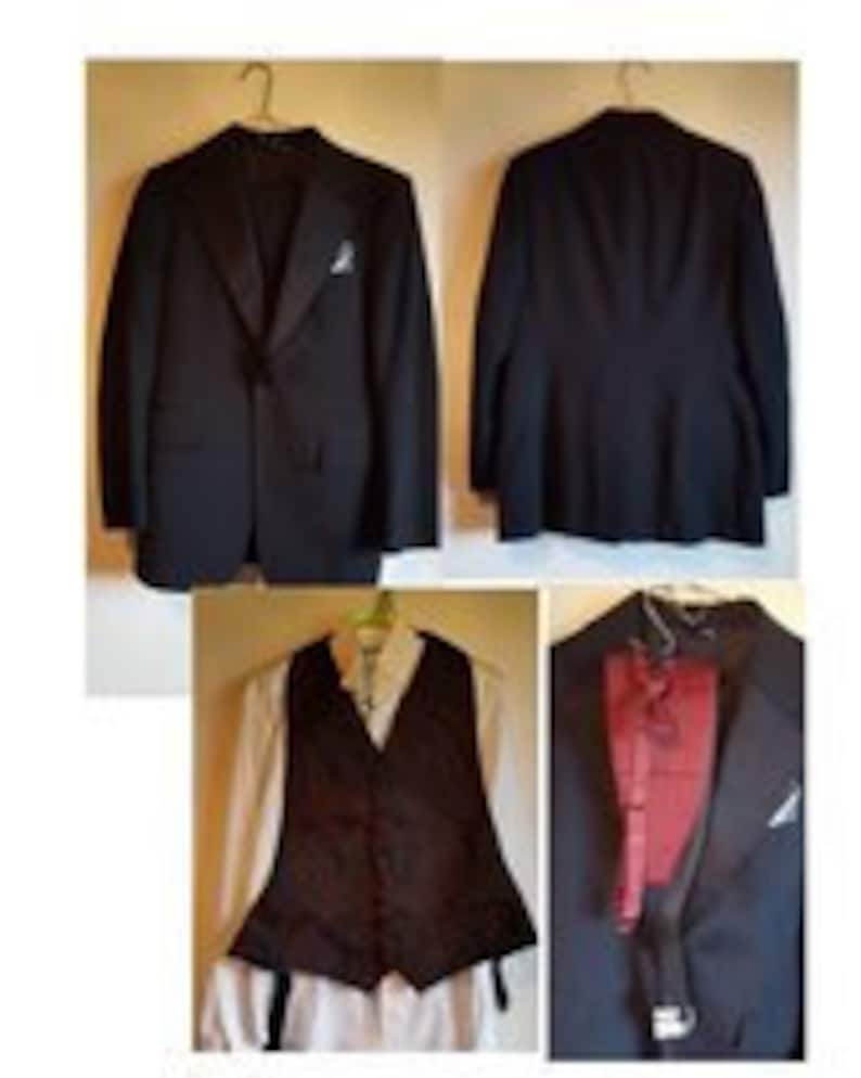 Mens Tuxedo Suit Vest Cummerbund Bow Tie Shirt Burgundy Wine Etsy