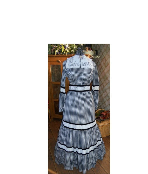 Vintage Neiman Marcus designer dress Victorian Pra