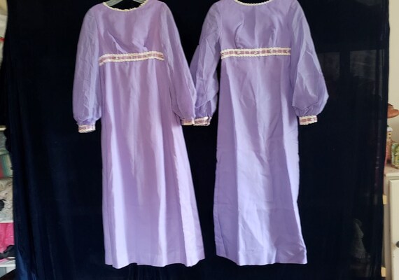 Two vintage maxi dresses twin bridesmaids Stage Ha