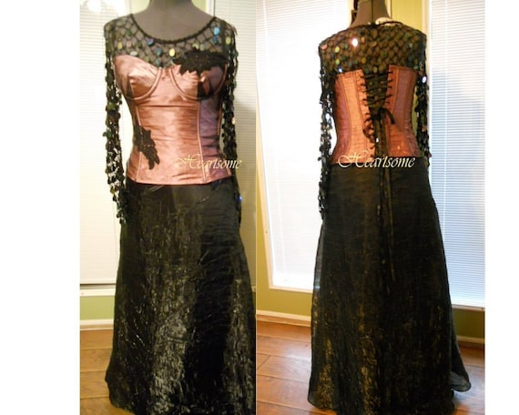 Victorian Gothic steampunk Formal gown skirt corse