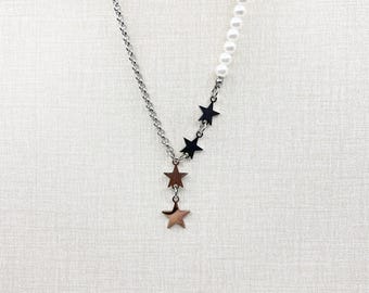 Stainless Steel Star Pendant Necklace, Men's Necklace, Dimensional Star Pendant, Men's Jewelry, Celestial Jewelry, Woman's Necklace