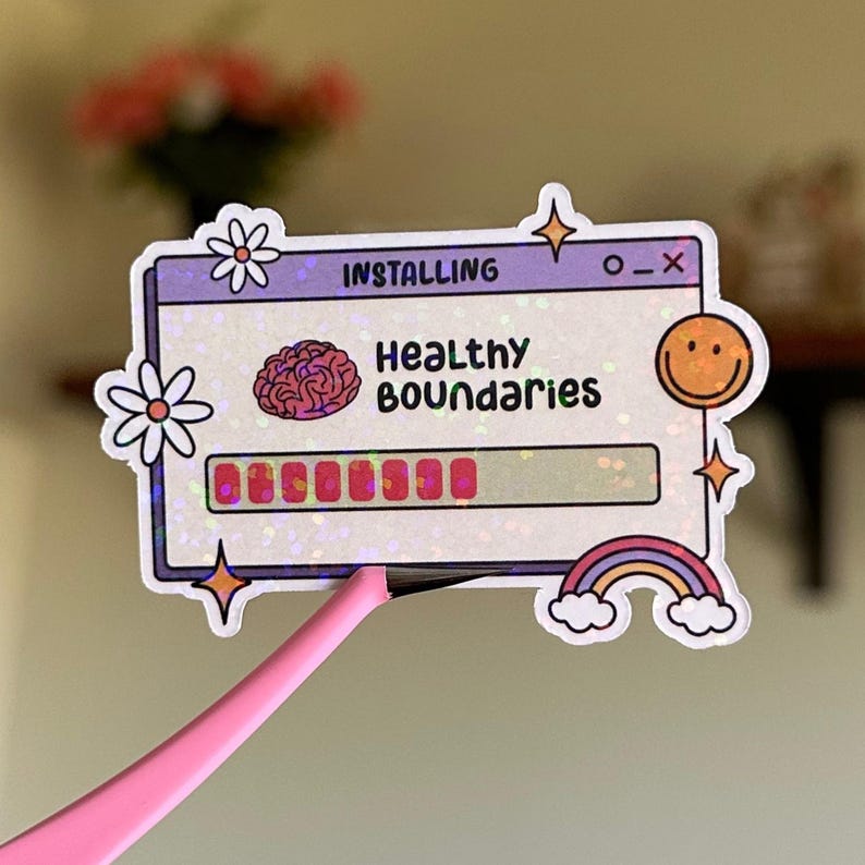 Installing Healthy Boundaries Sticker, Mental Health Sticker, Self Love ...