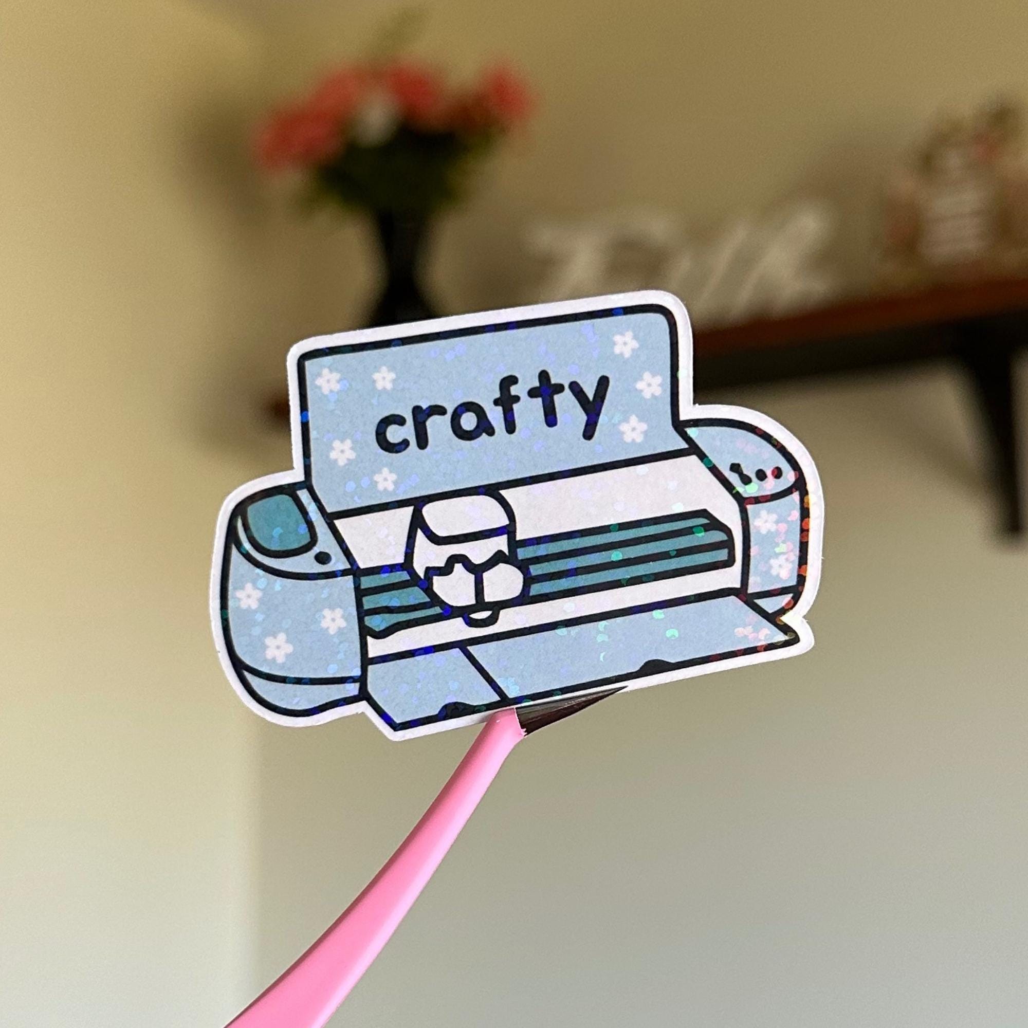 Crafty Cricut Sticker, Cute Cricut Machine Sticker, Crafty Girly ...