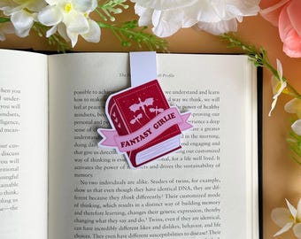 Fantasy Girlie Magnetic Bookmark, Fantasy Dragon Bookmark, Dragon Bookmark, Gift for Book Lover, Book Dragon Bookmark, Book Lover Gift