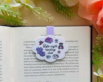 Late Night Reading Club Magnetic Bookmark, Novel Lover Bookmark, Reading Bookmark, Gift for Book Lover, Bookish Accessories, Bookish Gifts