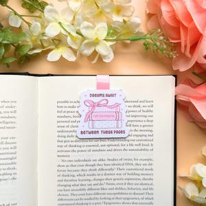 Dreams Await Between These Pages Magnetic Bookmark, Pink Coquette Bookmark, Aesthetic Coquette Bookmark, Bookish Gift, Gift for Book Lover