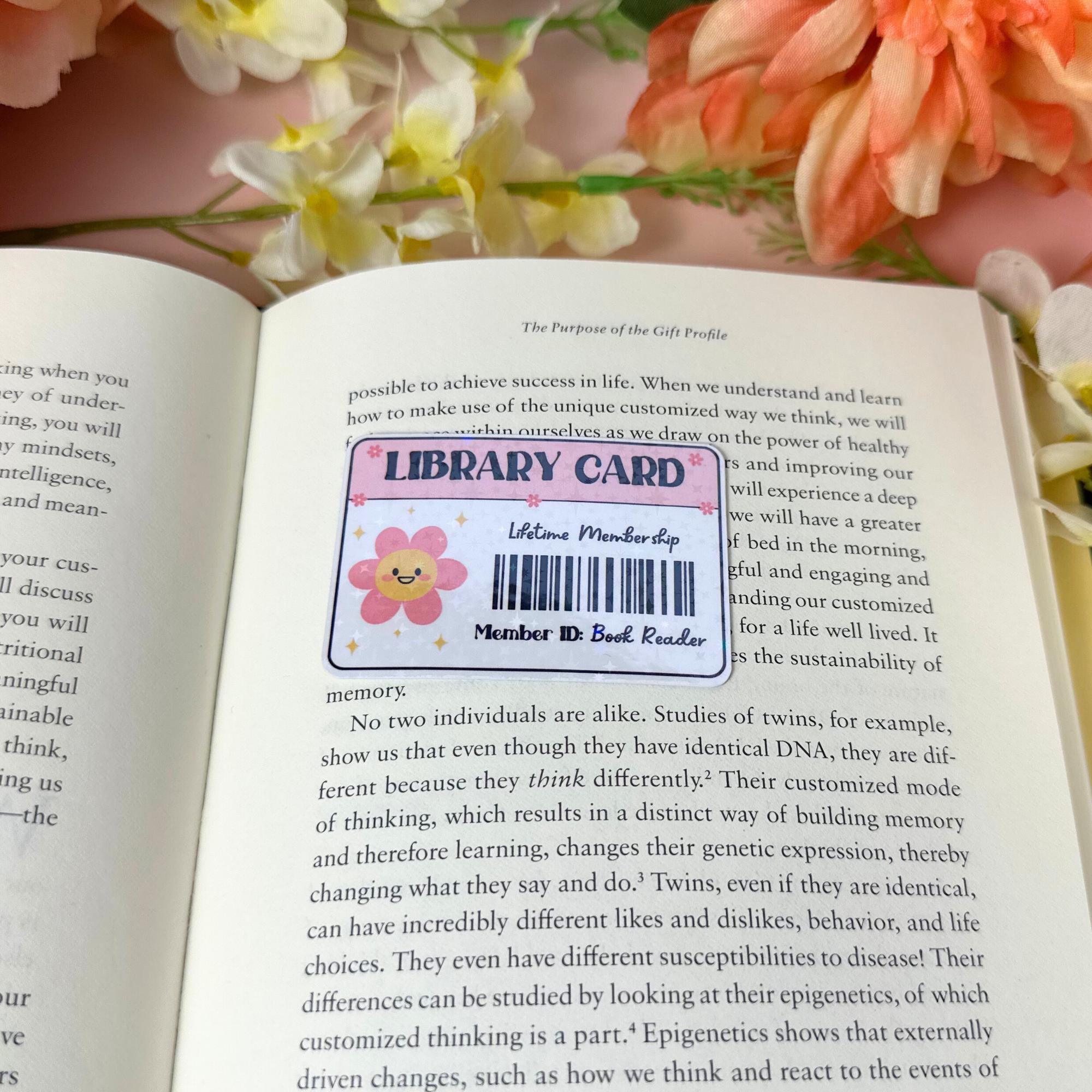 Library Card Holographic Sticker, Lifetime Membership Library Card ...