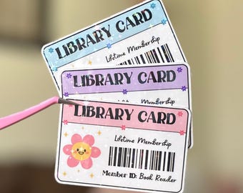 Library Card Holographic Sticker, Lifetime Membership Library Card Sticker, Book Lover Sticker, Sticker for Books, Laptop Stickers