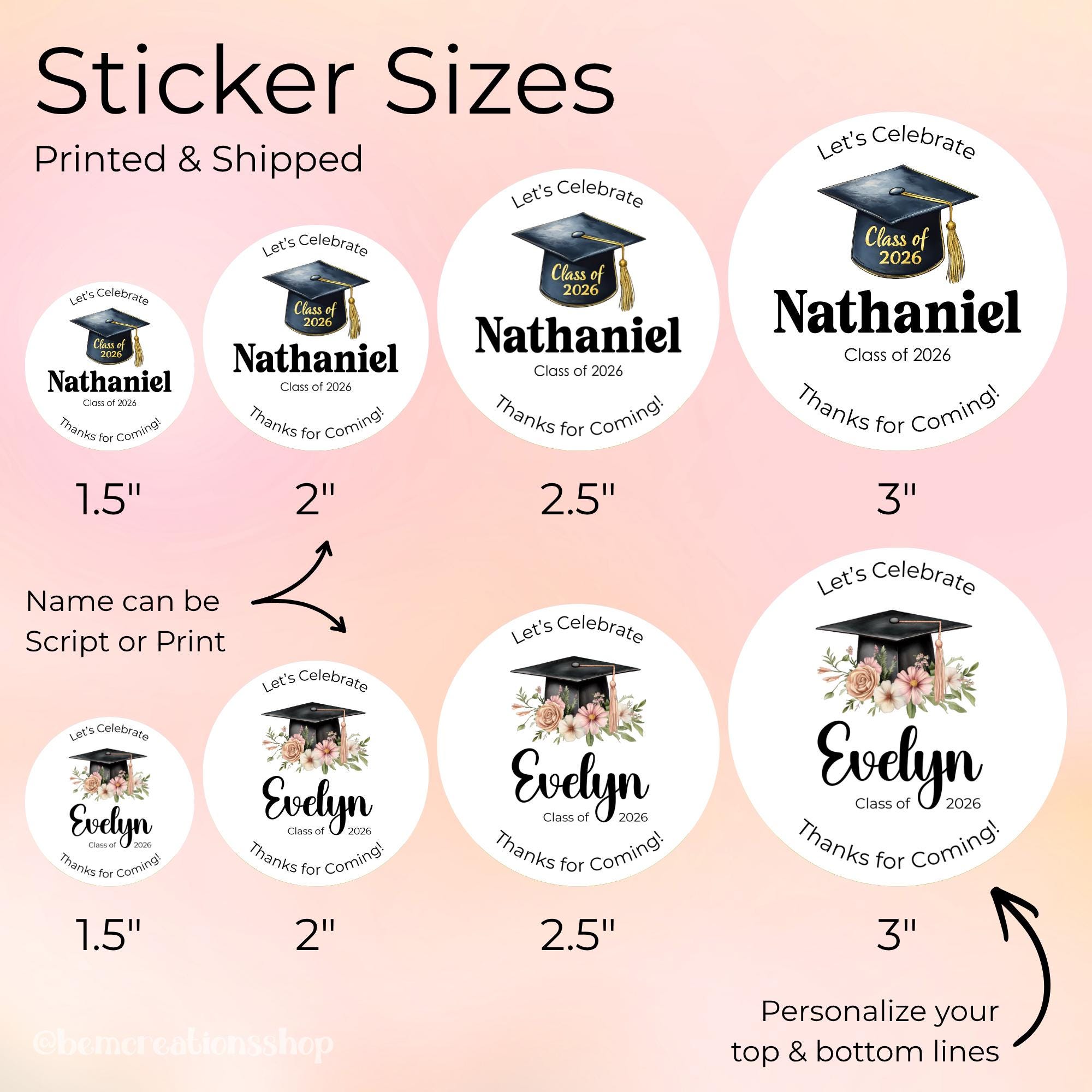 Graduation Themed Labels Graduation Party Favor Sticker, Graduation Party Label, Girl Graduation ...
