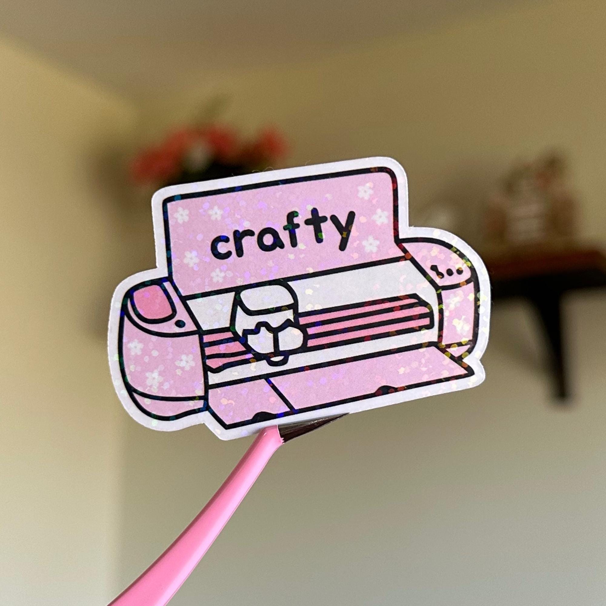 Crafty Cricut Sticker, Cute Cricut Machine Sticker, Crafty Girly ...
