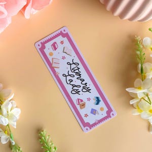 Literary Lady Bookmark, Laminated Bookmark, Book Lover, Book Accessories, Bookish Gift, Gift for Book Reader, Bookworm Gift, Booklover Gift