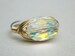 Gold and Crystal Swarovski Ring. Swarovski Oval Crystal Ring. Jewelry Rings, Gold Ring, White Bride Bridal Ring. Anillo de Cristal Dorado