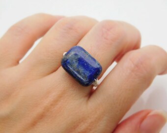 Lapis Stone Ring. Lapis Dark Royal Blue Ring. Lapis Jewelry Cocktail Rings. Lapis Rectangle Stone. Lapis Accesories. Lapis Gemstone. To Make