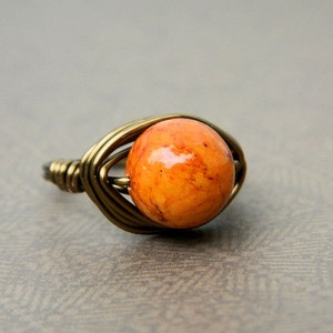 Riverstone Brown Ring - Jewelry Rings - Size 7.5 - Orange Ring - Brown ...