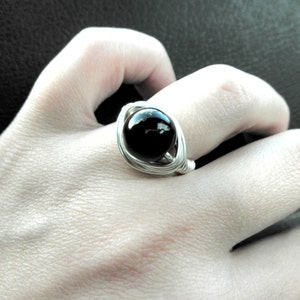 Black Onyx Ring. To Order. Black Ring, Silver Rings, Classic Ring, Jewelry Rings, Jewelry for Mom, Solitaire Rings, Anillo Negro, Bridesmaid