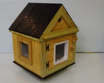 Heated Outdoor LUXURY Cat House/Dual Heat/2 Doors, shelter, bed, condo, pod, tube, sanctuary