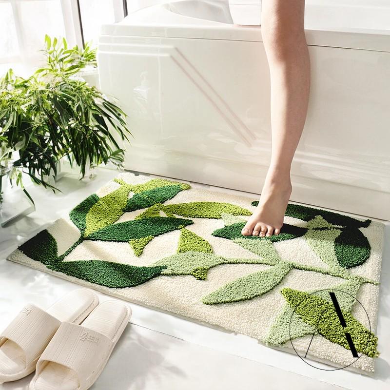 Patterned Bath Mat, Soft Bath Mats, Designer Bath Rugs, Non-Slip House Rugs, Luxurious House Carpet, Decorative bath mat
