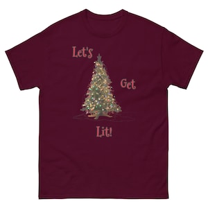Let&#39;s get lit Christmas Shirt, Cute Christmas Shirt, Funny Christmas shirt, men, women, kids
