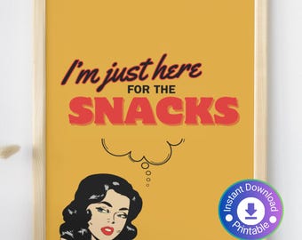 Funny Retro Snack Poster: Sassy Gym Art (Digital Download)