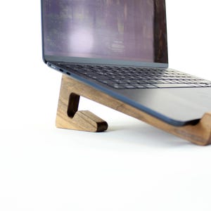 Handmade Wood Laptop Stand: Vertical Storage, Walnut or Oak - Etsy