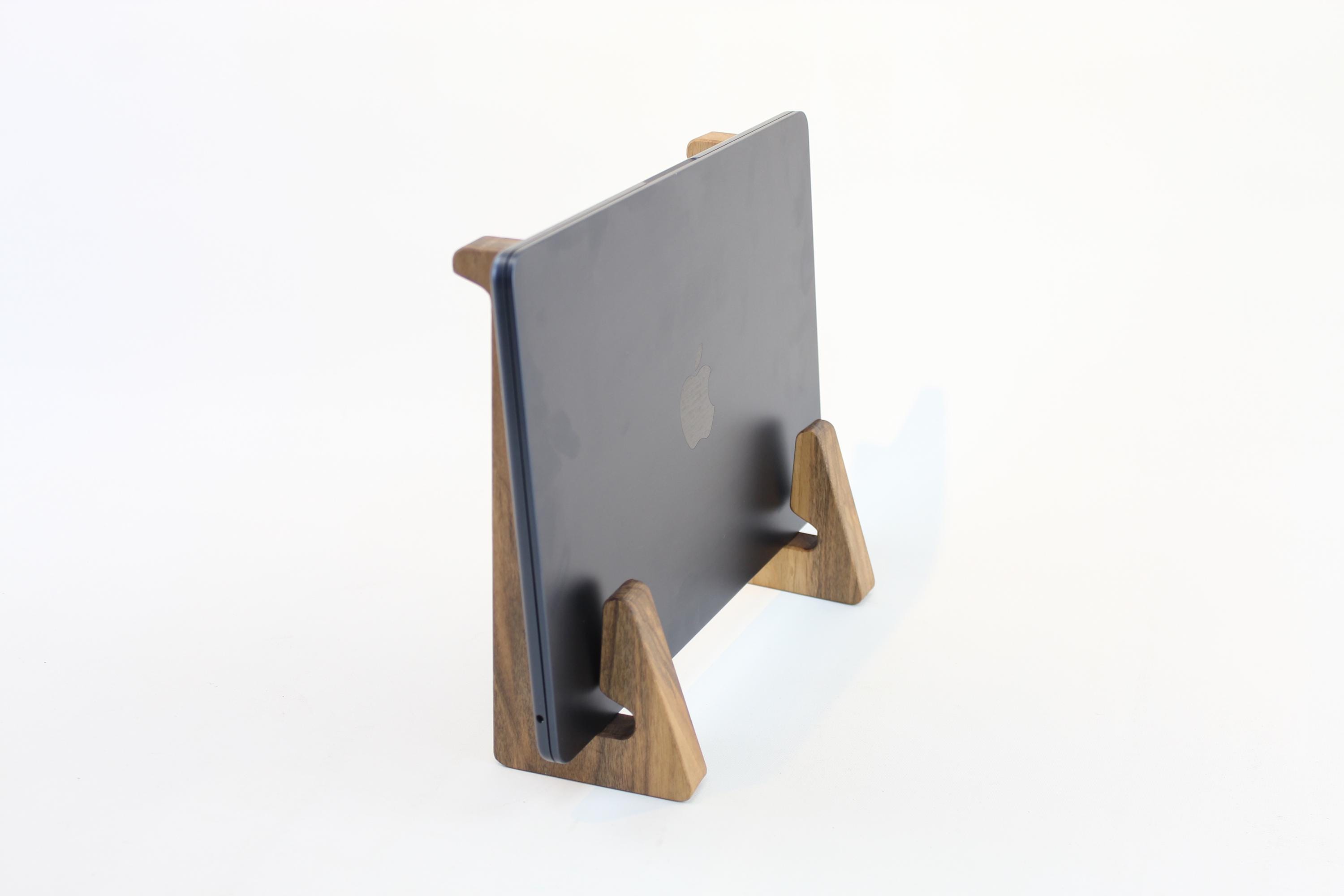 Handmade Wood Laptop Stand: Vertical Storage, Walnut or Oak - Etsy
