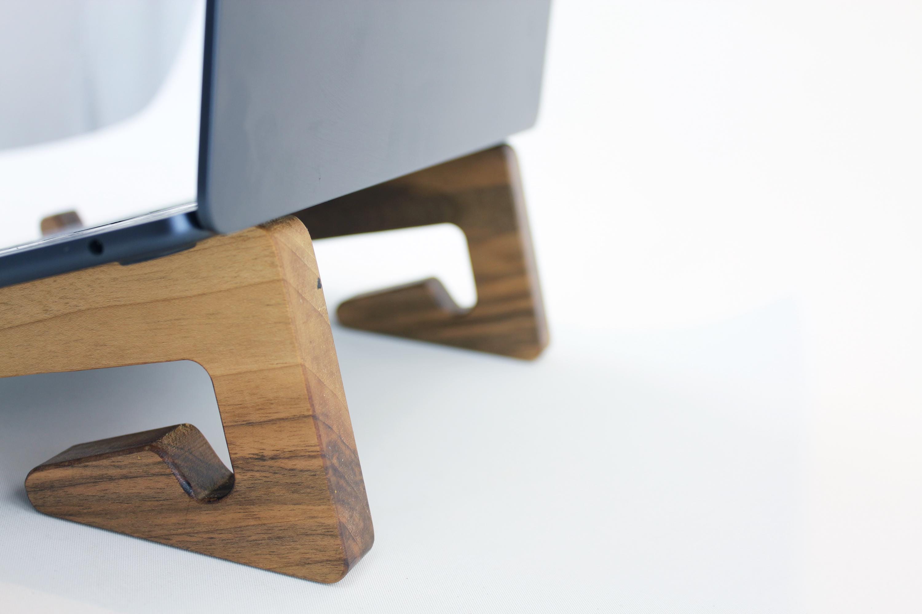 Handmade Wood Laptop Stand: Vertical Storage, Walnut or Oak - Etsy