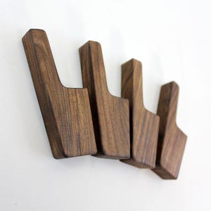 Handcrafted Wood Wall Hook: Walnut or Oak, Modern Farmhouse Decor