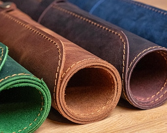 Personalized Leather Desk Mat: Custom Size, Stitched Edges