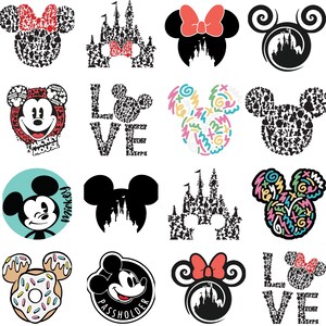 Svg Minnie Mouse, Bundle SVG Mickey Mouse, Mickey Mouse Png, fichiers Svg pour cricut, Silhouette, vecteur de souris, cliparts de dessin animé