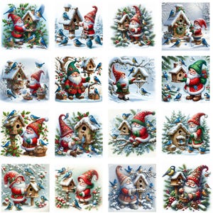 Gnome Watercolor Cliparts, christmas graphics, festive clipart, winter holidays, silver christmas, Merry Christmas, funny gnomes,Holiday Art