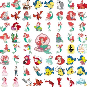 The Little Mermaid SVG Cliparts Bundle, Ariel Svg Cartoon Sublimation Cliparts, The Little Mermaid Ariel Movie Themed Clip Arts Bundle Svg