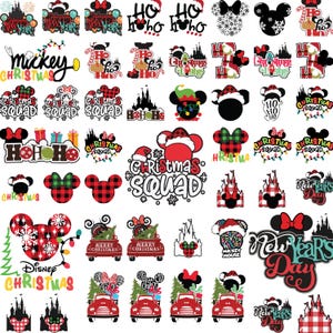 Mickey Christmas Cliparts Bundle, Christmas svg cut files for Cricut / Silhouette, Mickey svg, Mickey Christmas, Mouse head christmas Bundle