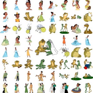 Princess and the Frog SVG Bundle Clipart, Princess Tiana Svg, Princess png, Tiana Svg Bundle, Tiana clipart, The princess and the frog pack