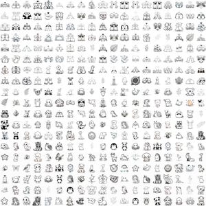 350 Animal Doodle PNG Bundle, Nursery Png, Cute Animal Png, Animal Clipart, Animal Bundle Png, Wild Animal Cute Animal,Flower, Wildflower