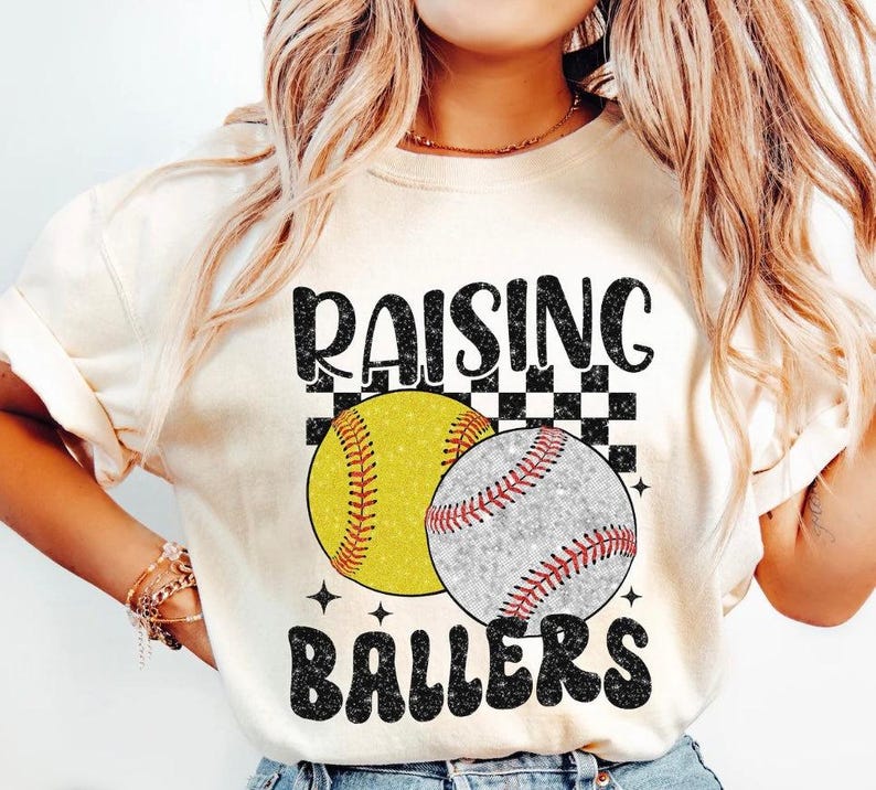 Raising Ballers Graphic Tshirt, Baseball Tee, Softball T-shirt, Vintage ...
