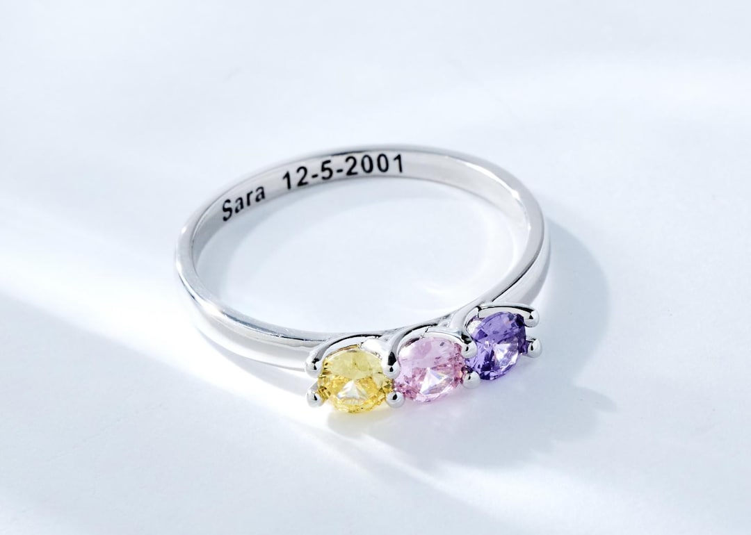 Custom Birthday Ring, Custom Name & Date Ring, Anniversary Ring, Gifts ...