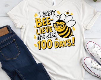 Funny Bee 100th Day of School PNG - Sublimation Design (Digital Download)