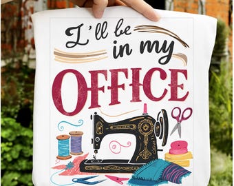 Funny Sewing Machine SVG PNG | Seamstress Office Design (Digital Download)