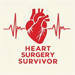 Herz OP Survivor SVG PNG – Medizinisches Clipart – Anatomische Herz Grafik – Herzerholung Digitales Design für Shirt