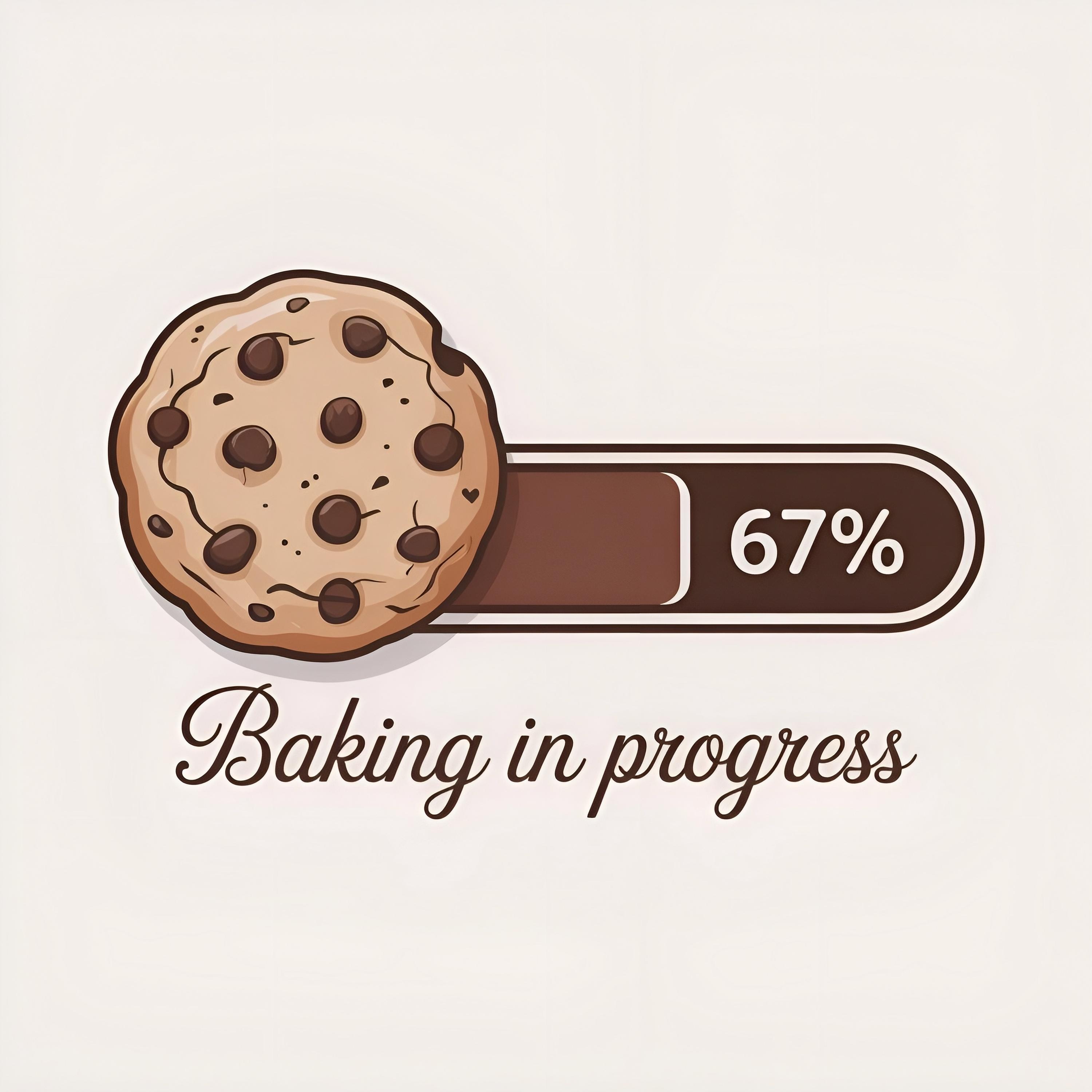 Baking in Progress SVG PNG | Chocolate Chip Cookie Loading Bar | Funny ...