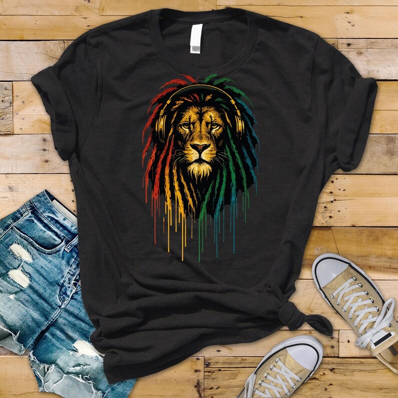 Rasta Lion SVG – Reggae Dreadlocks, Headphones Design (digital Download ...