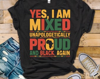 Ja, jag är blandad med svart PNG SVG | Oförskämt stolt svart design | Afro Pride digital nedladdning