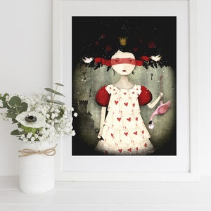 La Reine de Coeur 44/100 - reproduction sur papier d'Art
