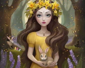 Ostara - Lámina de Bellas Artes - Esoterismo - Arte Pagano - Sabbat - Wicca
