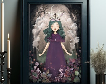 Encantamiento - Lámina de Bellas Artes - Arte Esoterista - Pagano - Sabbat - Wicca - Brujería