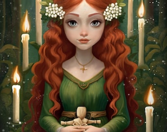Imbolc - Brigid's Day - déesse Brigid - impression d'art - ésotérisme - art païen - sabbat - wicca