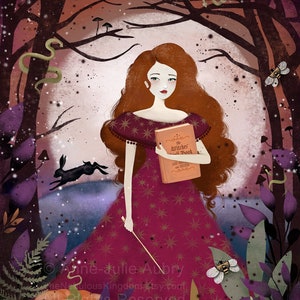 The Spell Book - Fine Art Print - Whimsical Art image 1