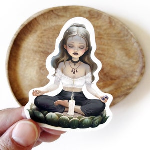 Meditatie van de heks - vinylsticker - esoterie - hekserij